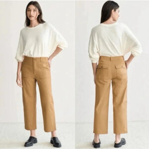 Jenni Kayne NWOT Ranger Trousers Crop Tan Italian Cotton Pants 4 Utility $325